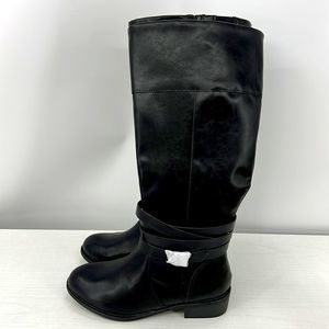 St John’s Bay black full zipper boots size 8 wide